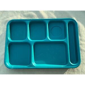 Cambro 1014 teal lunch picnic school cafeteria trays set of 10 used Made in USA